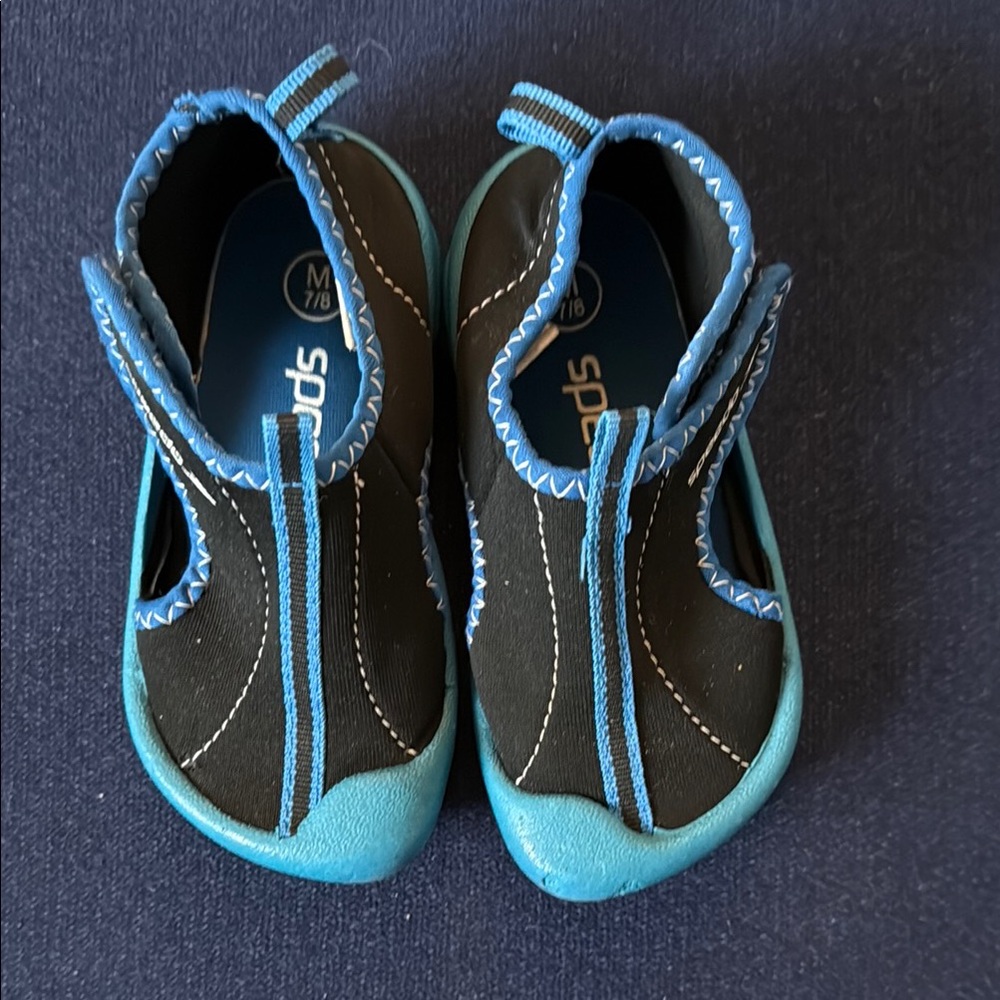 Speedo Black and Blue Water Shoes with Durable Toe